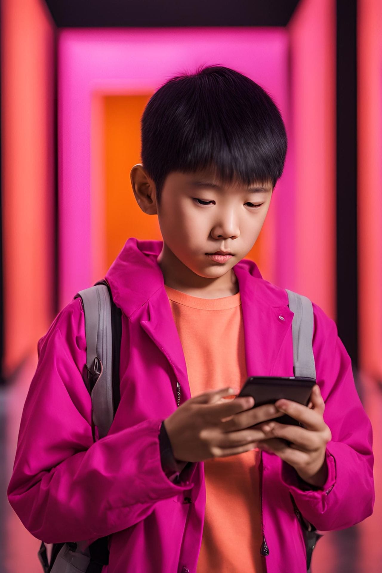 Adolescente con smartphone in mano